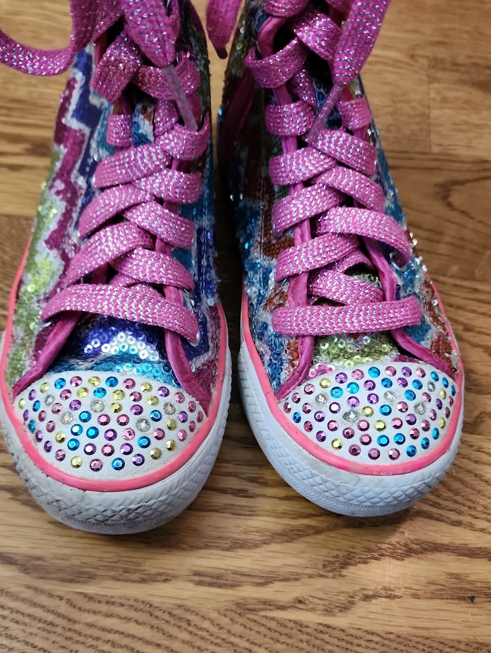 2013 Skechers Twinkle Toes Ziggy Girl Light-Up Mid-Calf Sneakers - Size 2, VGUC